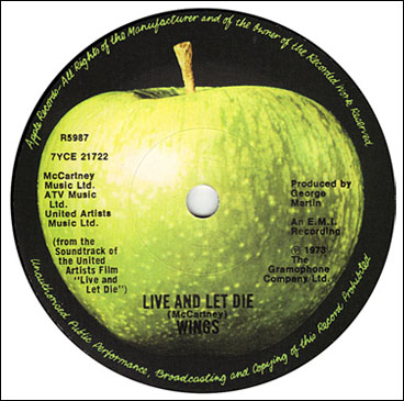 ‘Live And Let Die’ 45rpm single