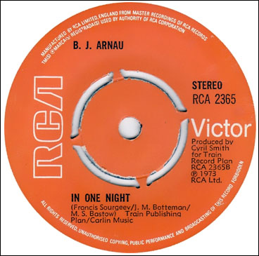  In One Night 45rpm single