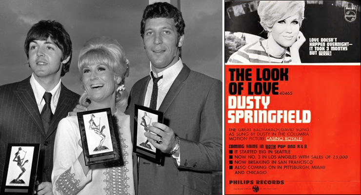 Paul McCartney, Dusty Springfield & Tom Jones at the 1966 Melody Maker Pop Poll Awards/The Look of Love US advertisement