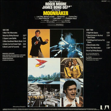 Moonraker Original Motion Picture Soundtrack rear sleeve