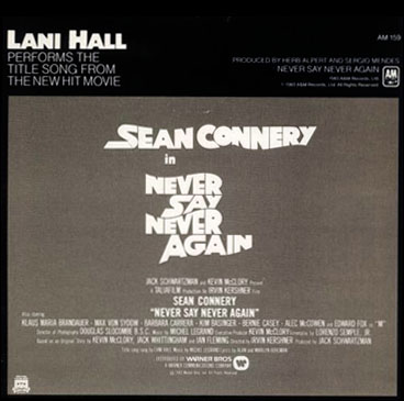 ‘Never Say Never Again’ 45rpm single back cover