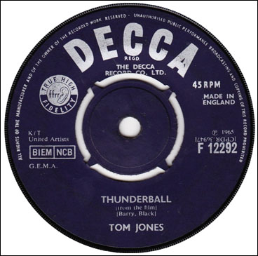 ‘Thunderball’ 45rpm single