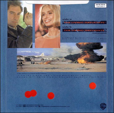 The Living Daylights 45rpm back cover