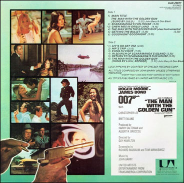 The Man With The Golden Gun Original Motion Picture Soundtrack rear sleeve
