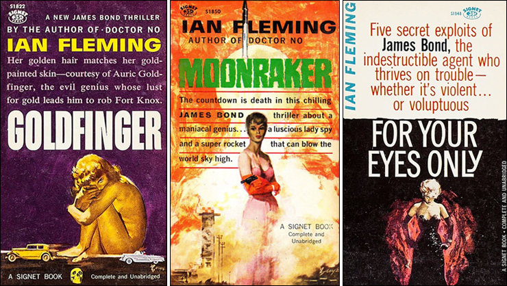 GOLDFINER/MOONRAKER/FOR YOUR EYES ONLY Signet paperbacks