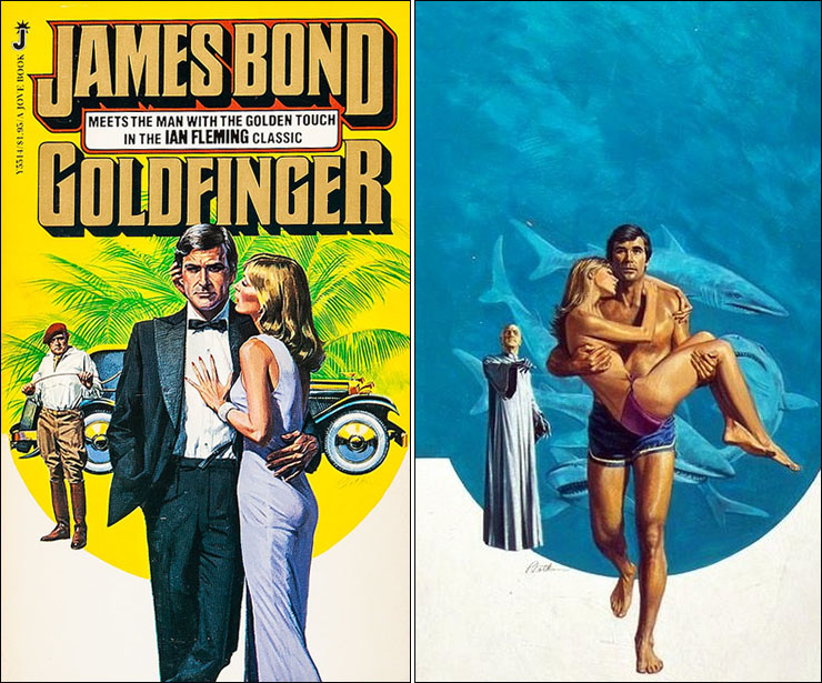 GOLDFINGER Jove paperback/DOCTOR NO artwork by Barnett Plotkin