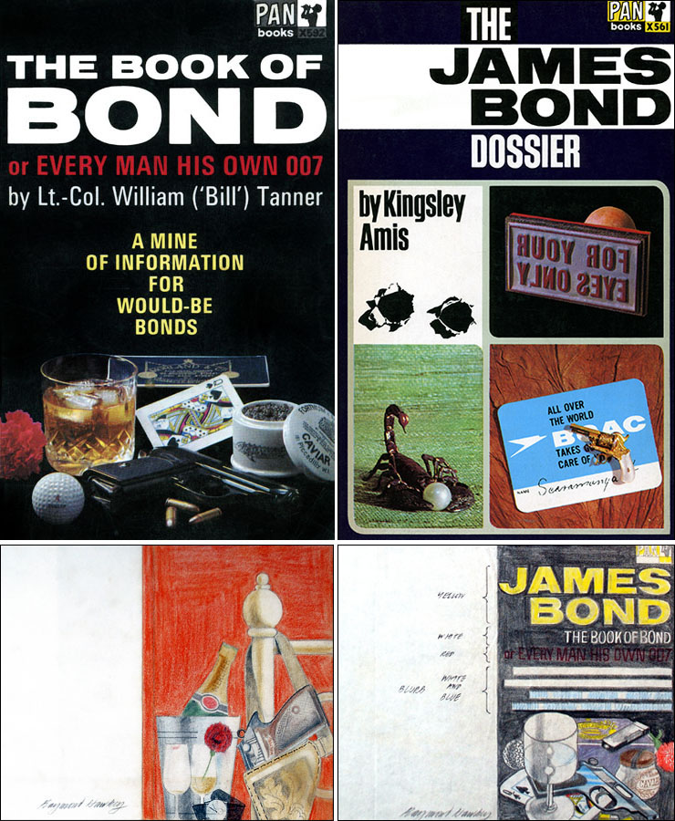 The James Bond Dossier/The Book of Bond PAN paperback covers and Raymond Hawkey concept artwork.