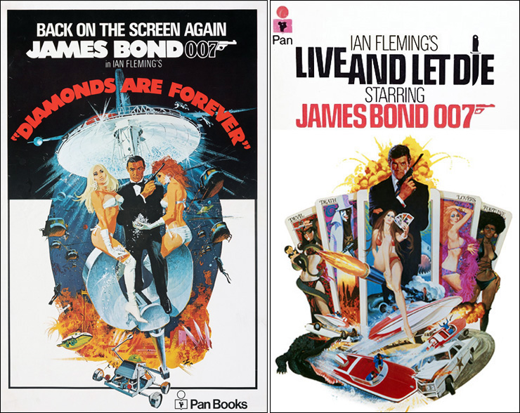 DIAMONDS ARE FOREVER film tie-in poster/LIVE AND LET DIE film tie-in