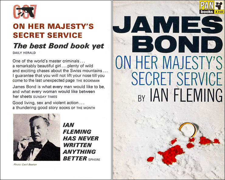 ON HER MAJESTY'S SECRET SERVICE cover designed by Raymond Hawkey