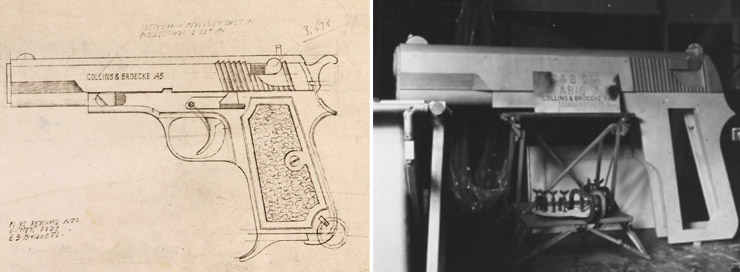 David Collins preliminary sketches and specifications/Golden Gun under constructions