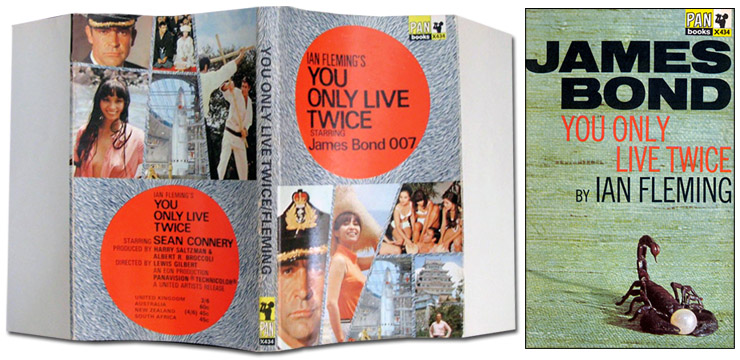 YOU ONLY LIVE TWICE film tie-in wraparound dust jacket and Raymond Hawkey cover