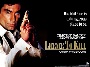 Licence To Kill (1989) Advance quad-crown poster