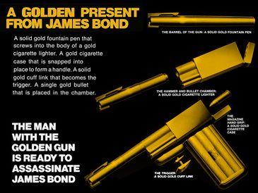 Marler Haley The Man With The Golden Gun quad-crown poster