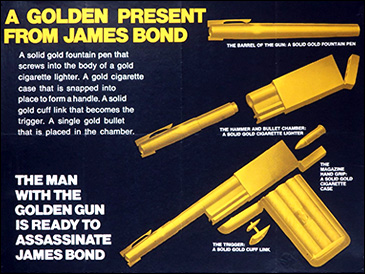 Marler Haley The Man With The Golden Gun quad-crown poster