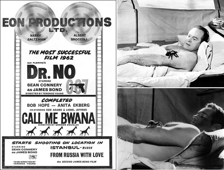 Dr. No trade advertisement/Call Me Bwana (1963) Bob Hope and Bob Simmons