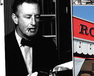 Ian Fleming at his typewriter