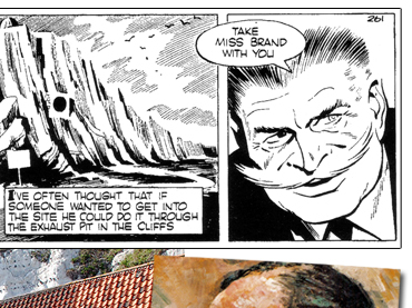 Sir Hugo Drax drawn by John McLusky - MOONRAKER comic strip Daily Express