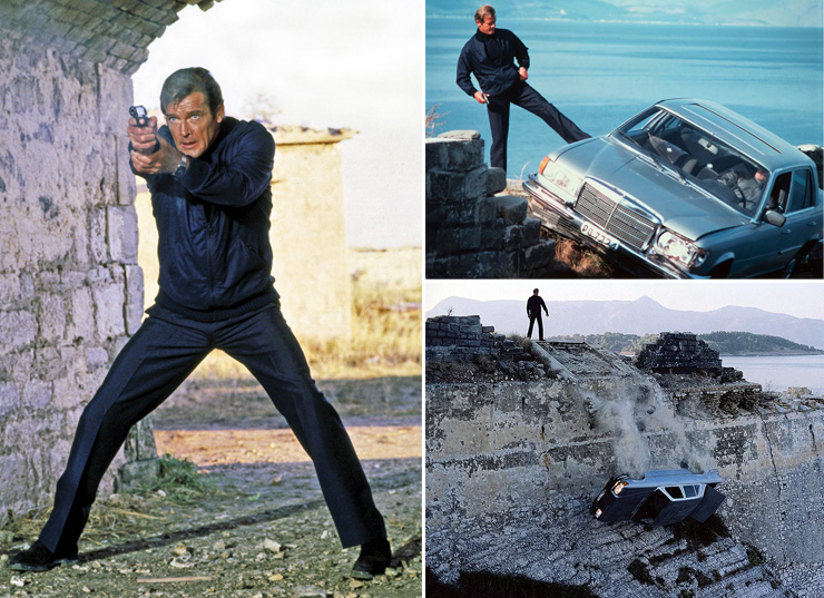 Roger Moore as James Bond 007 on location at The Old Fortress, Corfu For Your Eyes Only (1981)