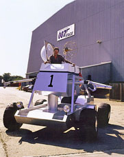 Graham Rye in the Diamonds Are Forever Moon Buggy at Pinewood Studios 1993