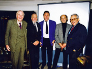 DESMOND LLEWELYN, KEN WALLIS, GRAHAM RYE, NORMAN WANSTALL and SIR KEN ADAM 1998