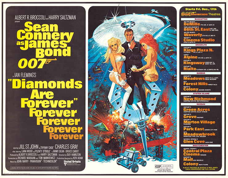 Diamonds Are Forever (1971) poster artwork by Robert McGinnis