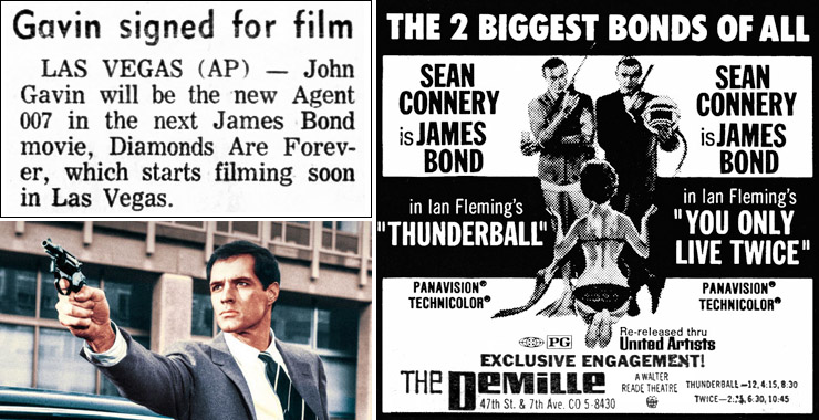 John Gavin signed as James Bond | Thunderball/You Only Live Twice double-bill USA 1970