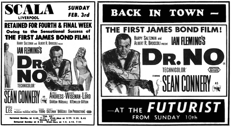 Dr. No Liverpool/Birmingham advert blocks