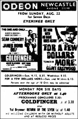 Goldfinger/For A Few Dollars More ODEON Newcastle 1971
