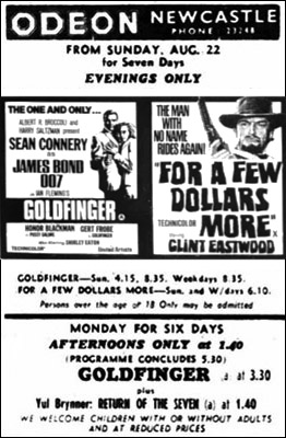 Goldfinger/For A Few Dollars More ODEON Newcastle 1971