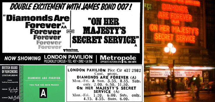 Diamonds Are Forever /On Her Majesty's Secret Service London Pavilion 1976