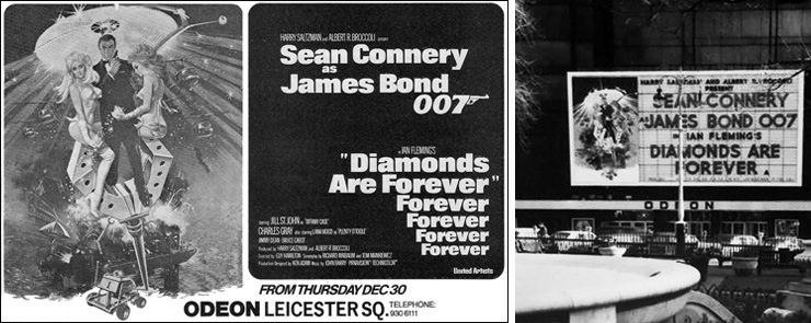 Diamonds Are Forever Odeon Leicester Square December 1971
