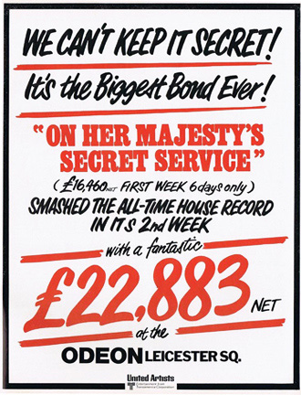 On Her Majesty's Secret Service box-office