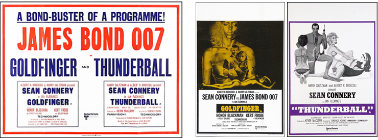 Goldfinger/Thunderball quad crown and double crown posters