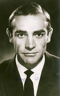 Sean Connery signed postcard-sized photograph