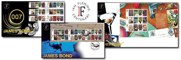 James Bond Limited Edition First Day Covers and commemoration stamps