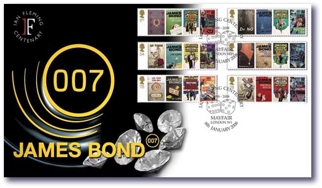 James Bond 007 Postage Stamps Cover
