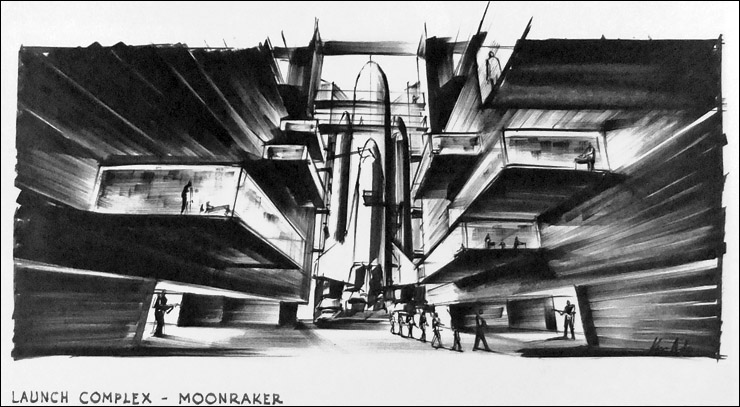 Ken Adam production illustration Moonraker (1979)