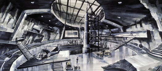 Ken Adam's pre-production artwork for You Only Live Twice (1967)