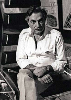 Sir Ken Adam on the set of Moonraker