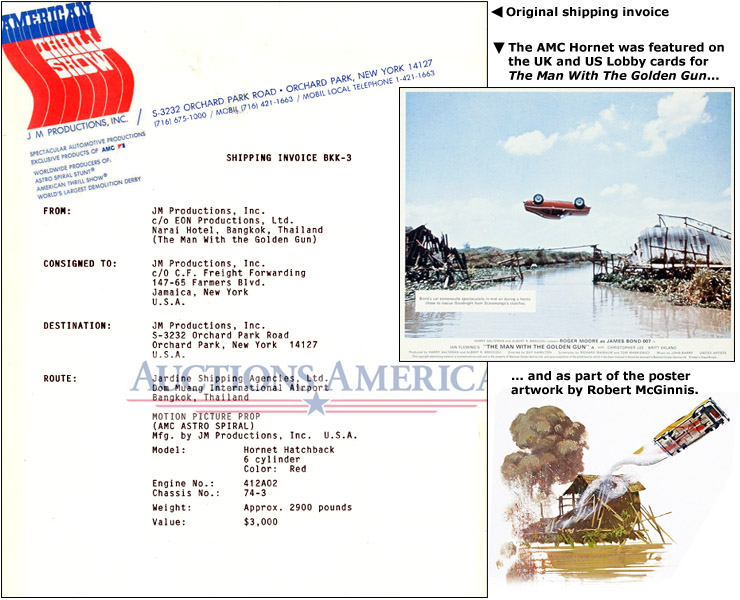 AMC Hornet shipping invoice/FOH Still and Poster 