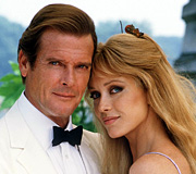 Roger Moore and Tanya Robert in A View To A Kill (1985)