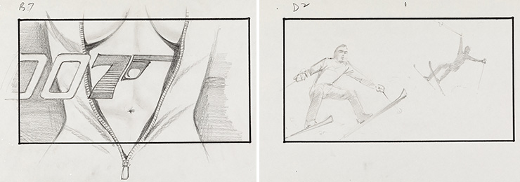 Storyboard Pages for A View To A Kill (1985)