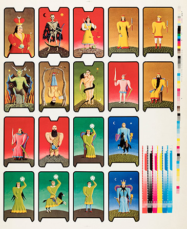 Fergus Hall Tarot Cards. Art and Proofs from Live and Let Die (1973)