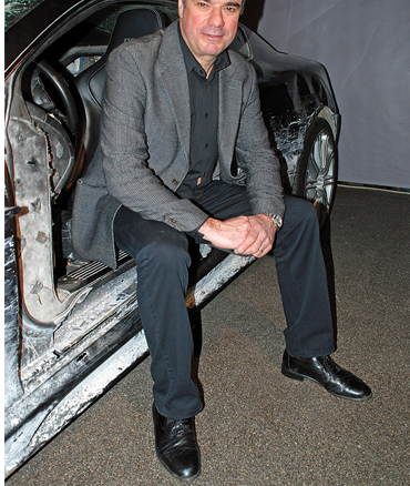 SFX Supervisor Chris Corbould in an Aston Martin DBS used in Quantum of Solace (2008).