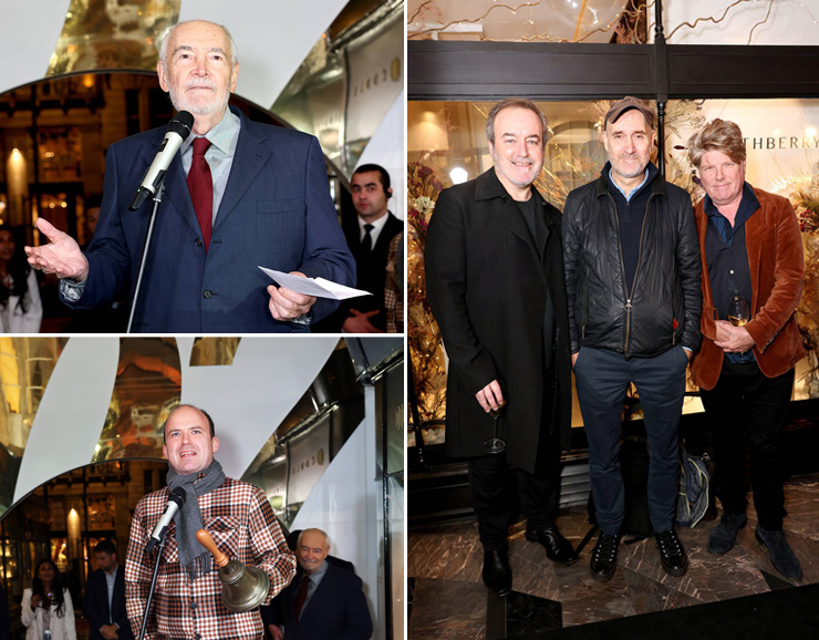 James Bond co-producer Michael G. Wilson and five-time 007 composer David Arnold, with seven-time James Bond screenwriters Neal Purvis and Robert Wade.