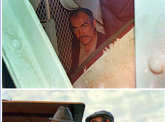 Sean Connery inside the Statue of Liberty scouting locations for James Bond of the Secret Service