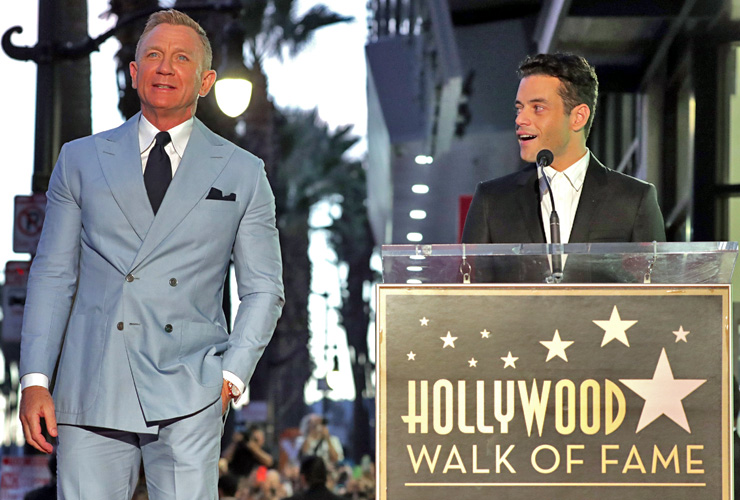 Rami Malek introduces Daniel Craig on the Hollywood Walk of Fame