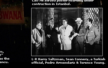 Harry Saltzman Sean Connery, Pedro Armendariz and Terence Young with a Turkish Official