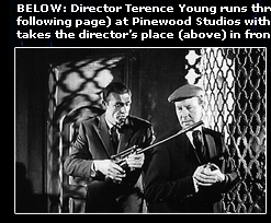 Sean Connery and Terence Young shoot insert shots at Pinewood