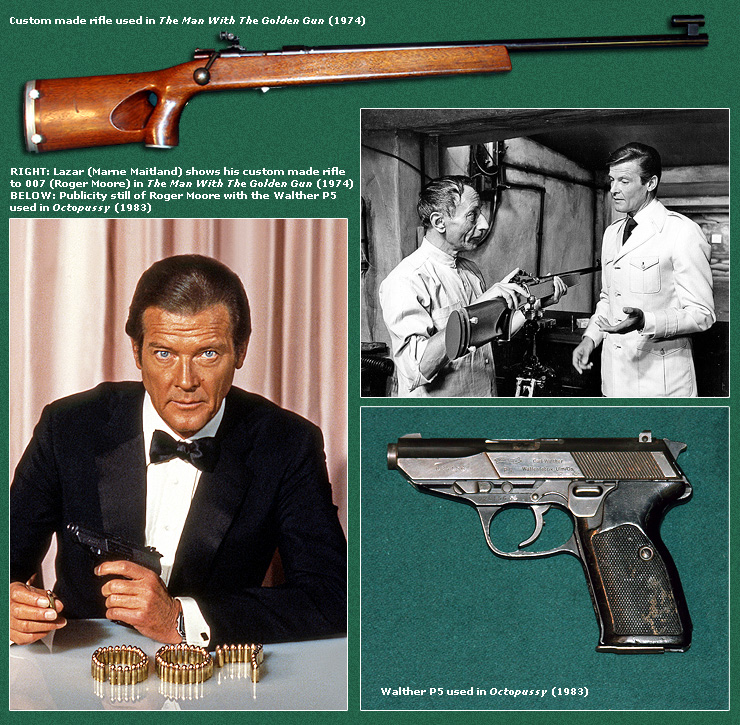 Marne Maitland and Roger Moore in The Man With The Golden Gun (1974) | Walther P5 - used in Octopussy (1983)